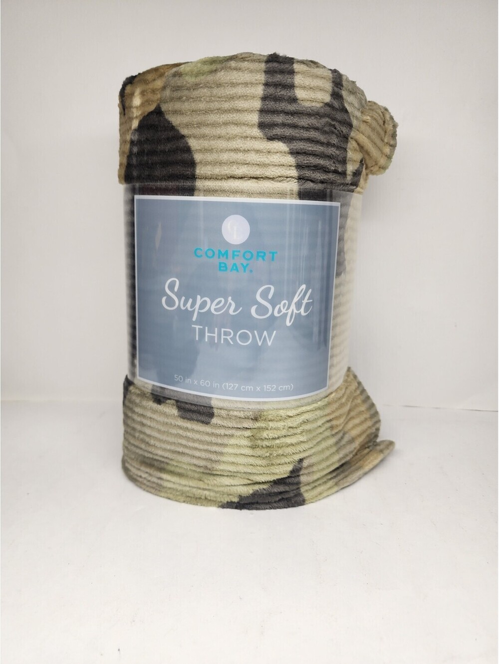 Comfort Bay Fleece Throw Blanket 50x60in Green Camo Super Soft